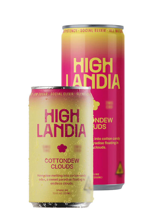 Cottondew Clouds banner with a pink dune horizon and cotton-candy sky landscape